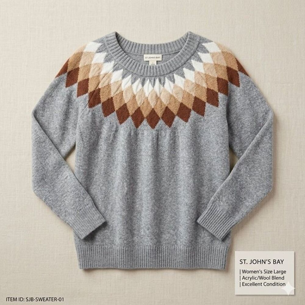 ST. Johns Bay Women's Large Acrylic/Wool Blend Sweater